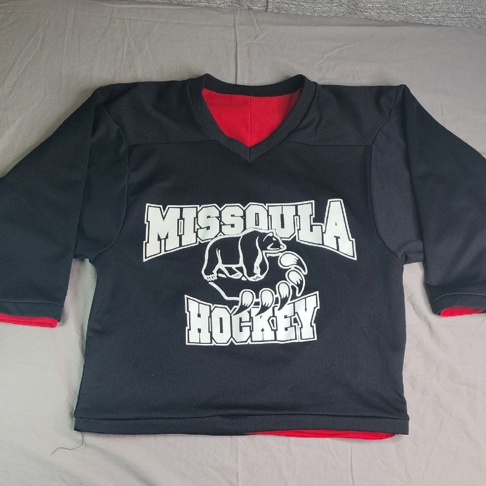 Missoula Bruins Youth Hockey‎ Jersey Size XL Red Black Reversible Sports